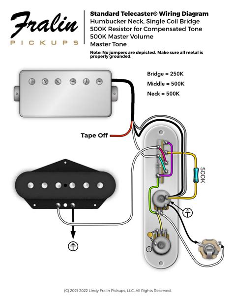 telecaster humbucker wiring diagram